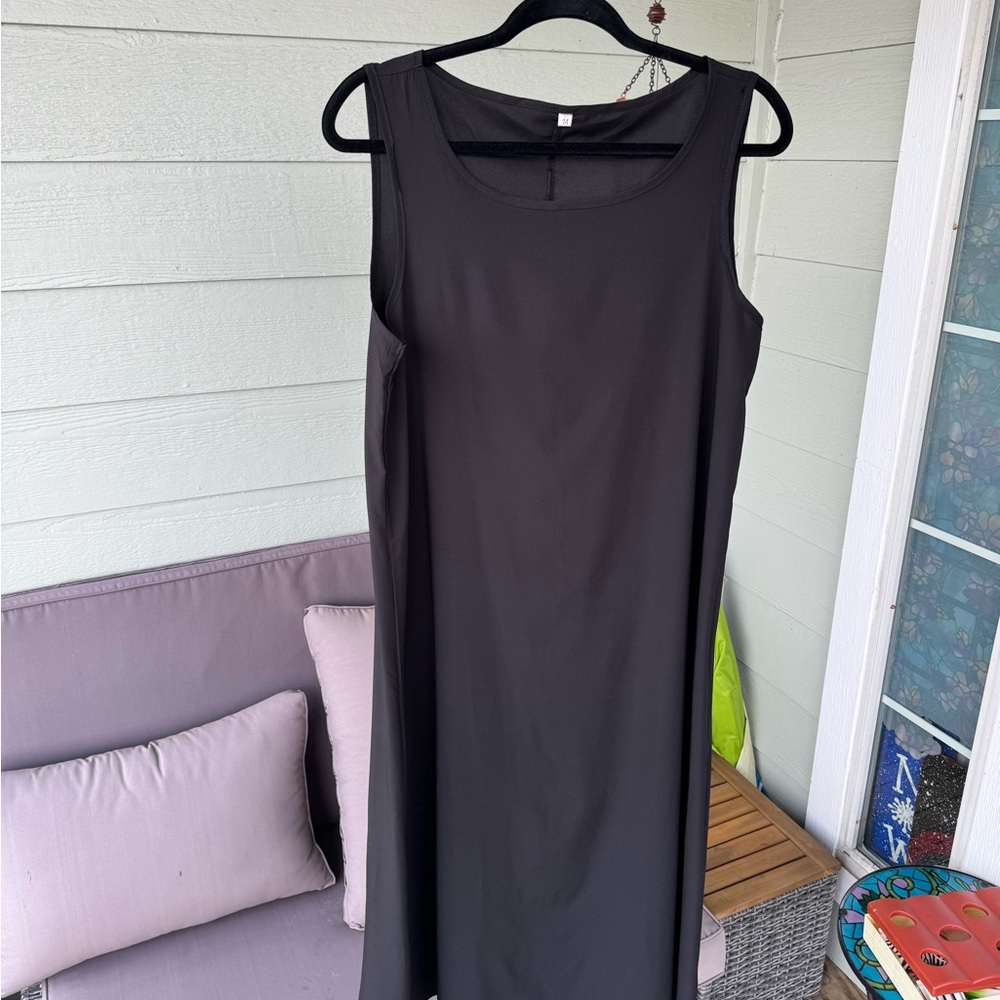 Black Sleeveless Slip Dress